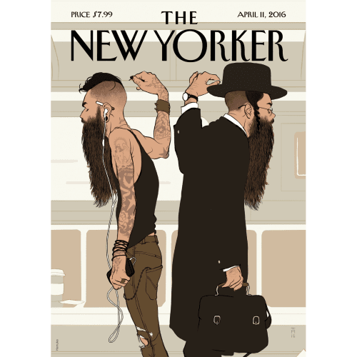 Affiche 30×40 The New Yorker – Hanuka Take the L Train – Image Republic