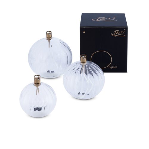 Lampe à huile en verre Strié ronde S diamètre 9cm, Periglass – Image 2