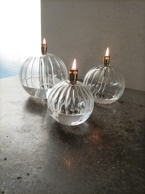 Lampe à huile en verre Strié ronde S diamètre 9cm, Periglass – Image 3