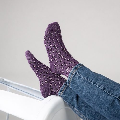 Chaussettes Léopard Pailletées Violet – Image 2