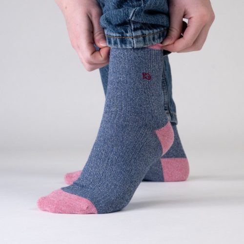 Chaussettes Côtelées Paillettées Bleu – Image 2