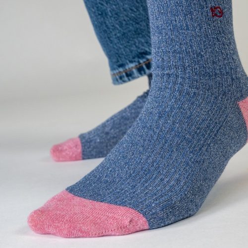 Chaussettes Côtelées Paillettées Bleu – Image 3