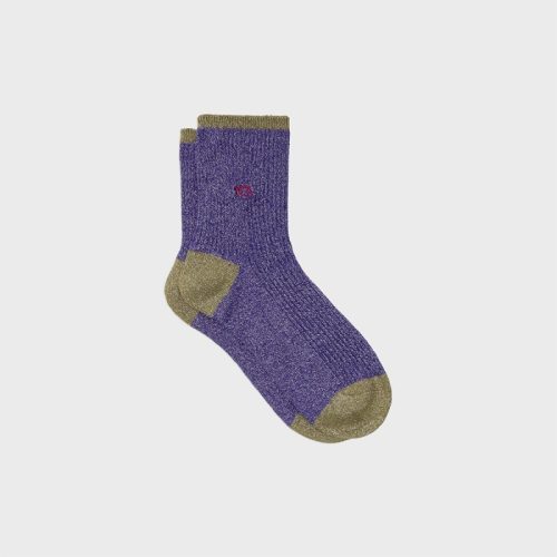 Chaussettes Côtelées Pailletées Violet