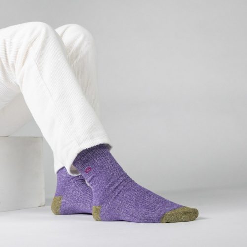 Chaussettes Côtelées Pailletées Violet – Image 2