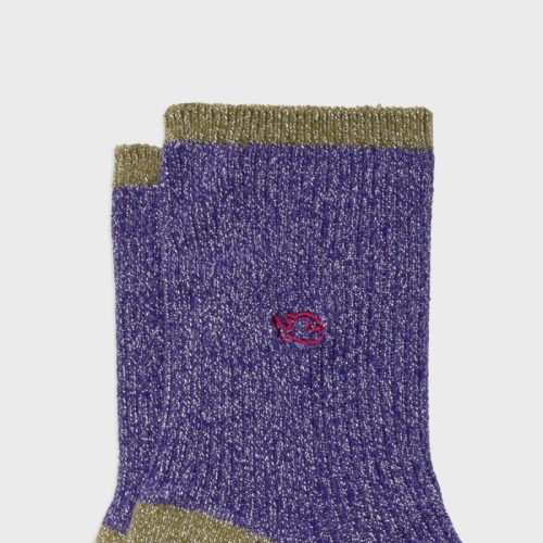 Chaussettes Côtelées Pailletées Violet – Image 5