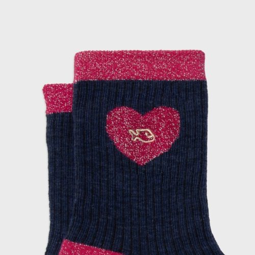 Chaussettes Pailletées Coeur Marine – Image 5