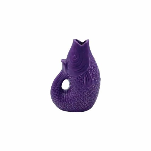 Mini Vase Poisson en Céramique Violet