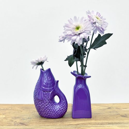 Mini Vase Poisson en Céramique Violet – Image 2