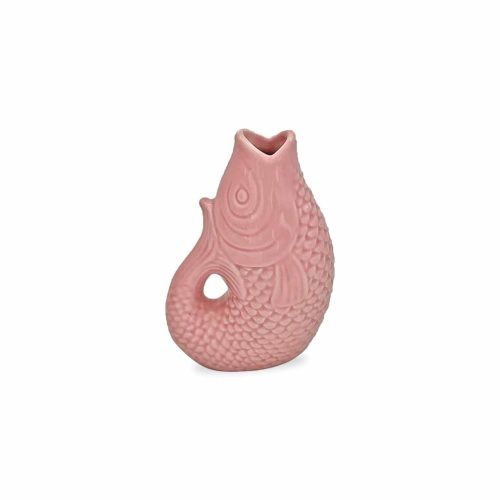 Mini Vase Poisson en Céramique Rose