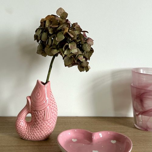 Mini Vase Poisson en Céramique Rose – Image 2