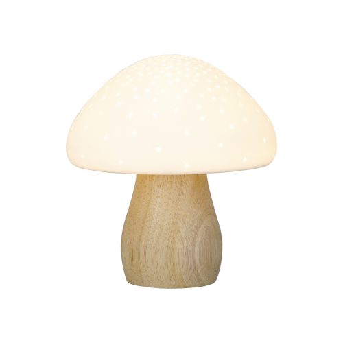 Lampe Champignon Porcelaine et Bois – Image 2