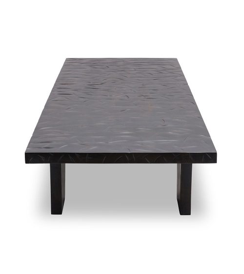 Table Basse Noire Sculptée – Image 3