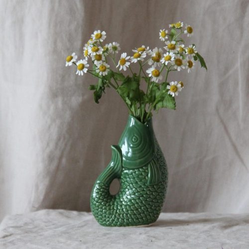 Mini Vase Poisson en Céramique Vert – Image 3