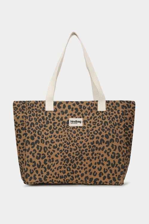 Sac Cabas Claude Léopard Cannelle, Hindbag