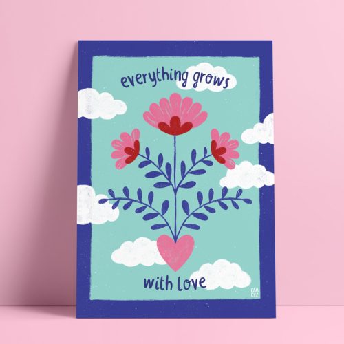 Affiche A3 « Everything grows with Love », Camille Cauvez