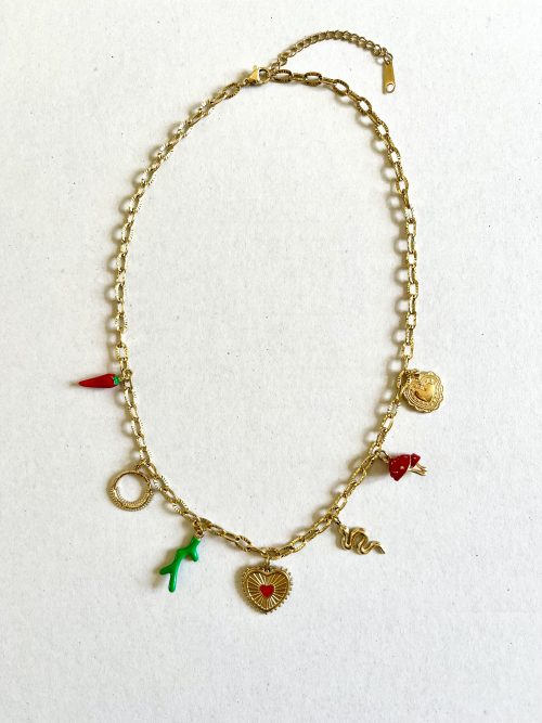 Collier Breloques "Red Heart"