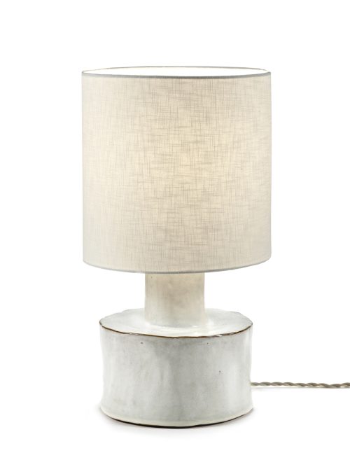 Lampe de table Catherine grès blanc & tissu beige, Serax – Image 2