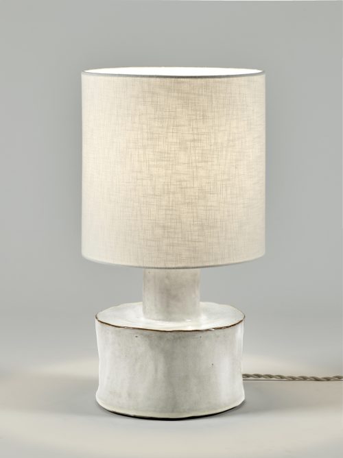 Lampe de table Catherine grès blanc & tissu beige, Serax – Image 3