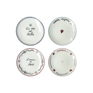 Coffret de 4 Assiettes Amour en Liberté D.19 cm
