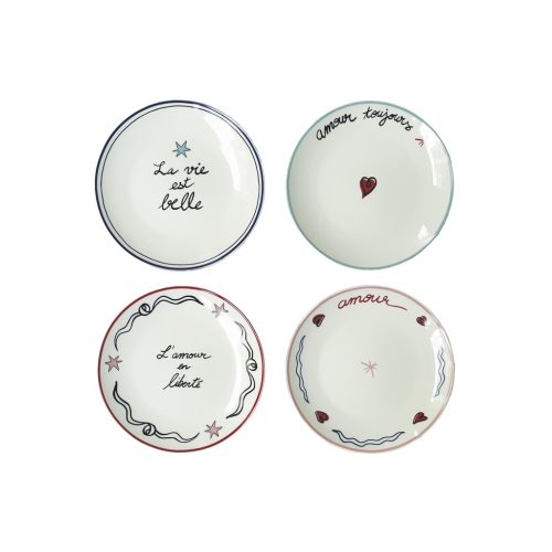 Coffret de 4 Assiettes Amour en Liberté D.19 cm
