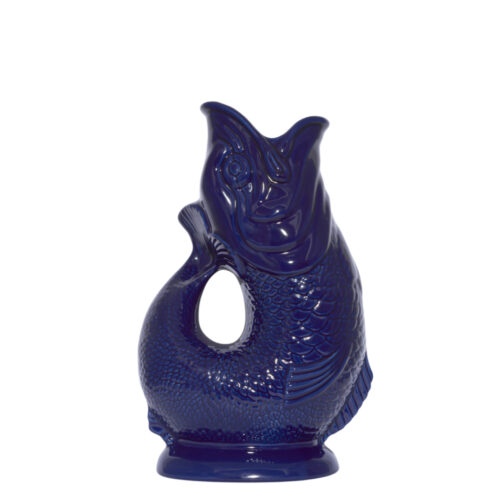 Carafe vase poisson en céramique Guggle Bleu Cobalt - Gluckigluck