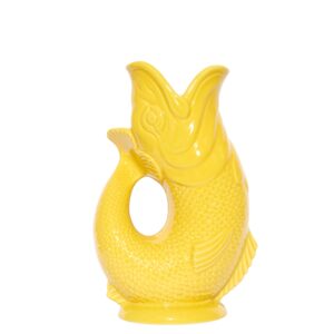 Carafe vase poisson en céramique Guggle Jaune – Gluckigluck