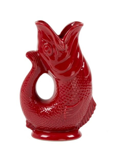 Carafe vase poisson en céramique Guggle Cranberrie – Gluckigluck
