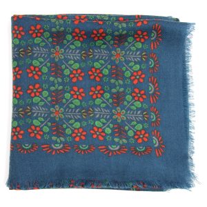 Carré Laine Agata Bleu