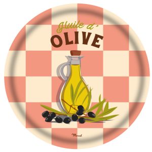 Plateau de Cuisine Rond "Huile d'Olive"