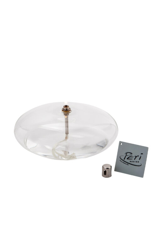 Lampe à huile en verre Galet, diamètre 10cm, Periglass