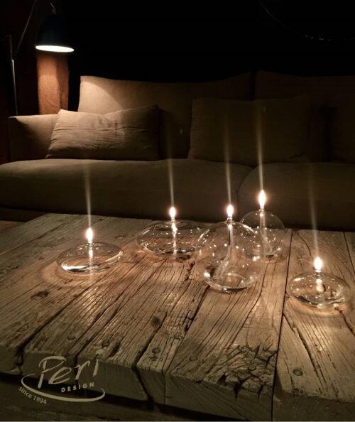 Lampe à huile en verre Galet, diamètre 10cm, Periglass – Image 3