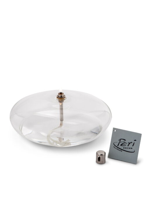 Lampe à huile en verre Galet, diamètre 18cm, Periglass