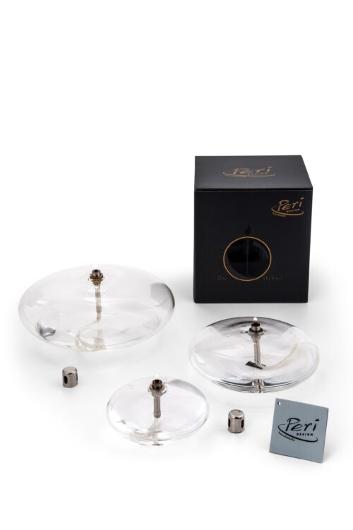 Lampe à huile en verre Galet, diamètre 18cm, Periglass – Image 2