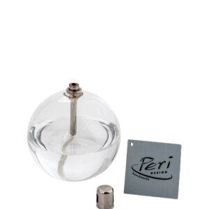Lampe à huile en verre ronde, diamètre 9cm, Periglass