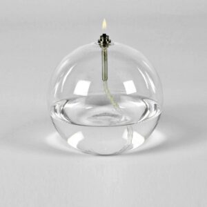 Lampe à huile en verre ronde, diamètre 13cm, Periglass