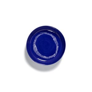 Assiette Haute 22 Lapis Lazuli Swirl Blanc Feast Ottolenghi pour Serax