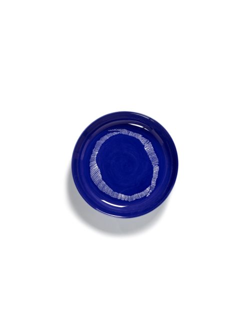 Assiette Haute 22 Lapis Lazuli Swirl Blanc Feast Ottolenghi pour Serax