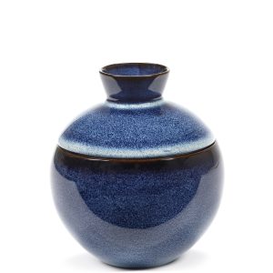 Boîte avec couvercle L Bleu Foncé pur, Serax