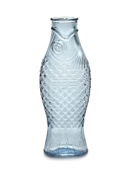 Carafe Fish & Fish verre bleu clair 1L, Serax