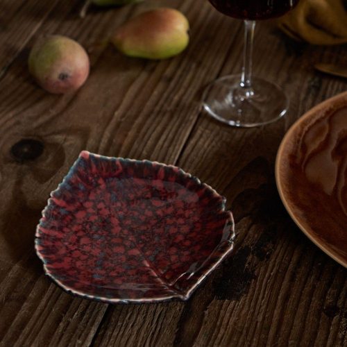 Feuille Hortensia en grès Tomate 17cm, Costa Nova – Image 2