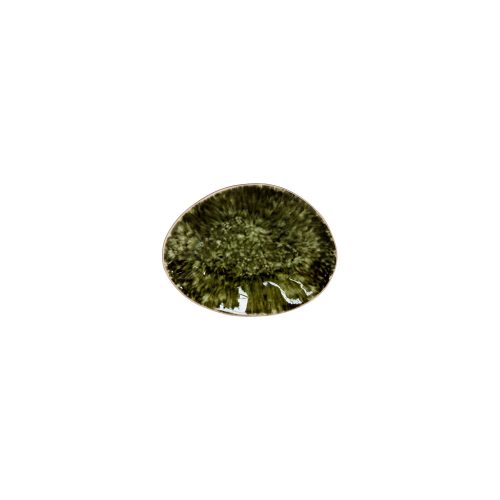 Mini assiette ovale en grès Forêt 16cm, Costa Nova