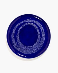Assiette de présentation 35 Bleu Lapis Lazuli Swirl Blanc, Ottolenghi pour Serax